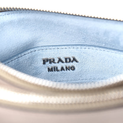 Prada Glace Calf Etiquette Double Zip Crossbody Bag Pomice Astrale 6 of 10