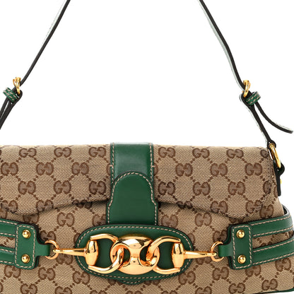 Gucci Monogram Horsebit Chain Flap Shoulder Bag Green 7 of 10