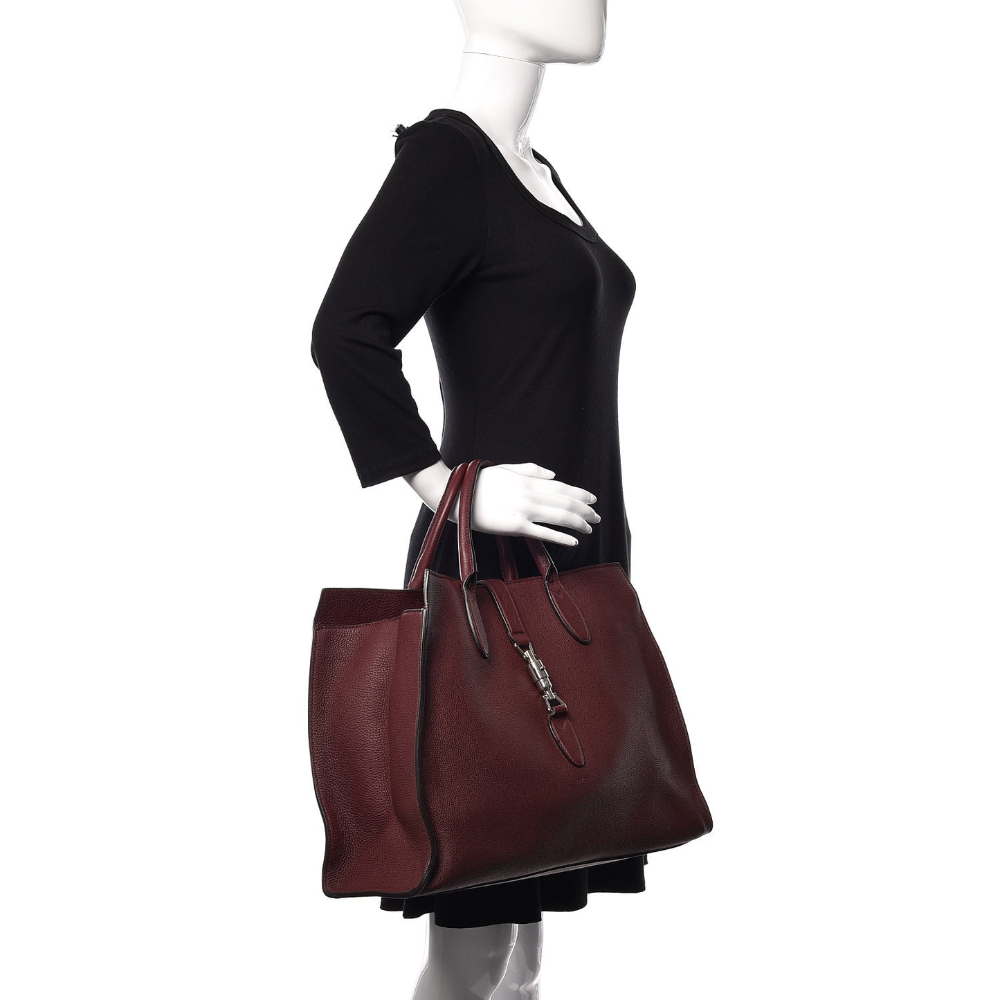 Soft Calfskin Medium Jackie Top Handle Bag Bordeaux