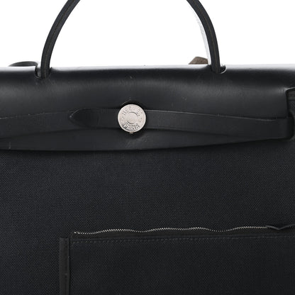 Hermes Military Toile Vache Hunter Herbag Zip PM 31 Black 9 of 9