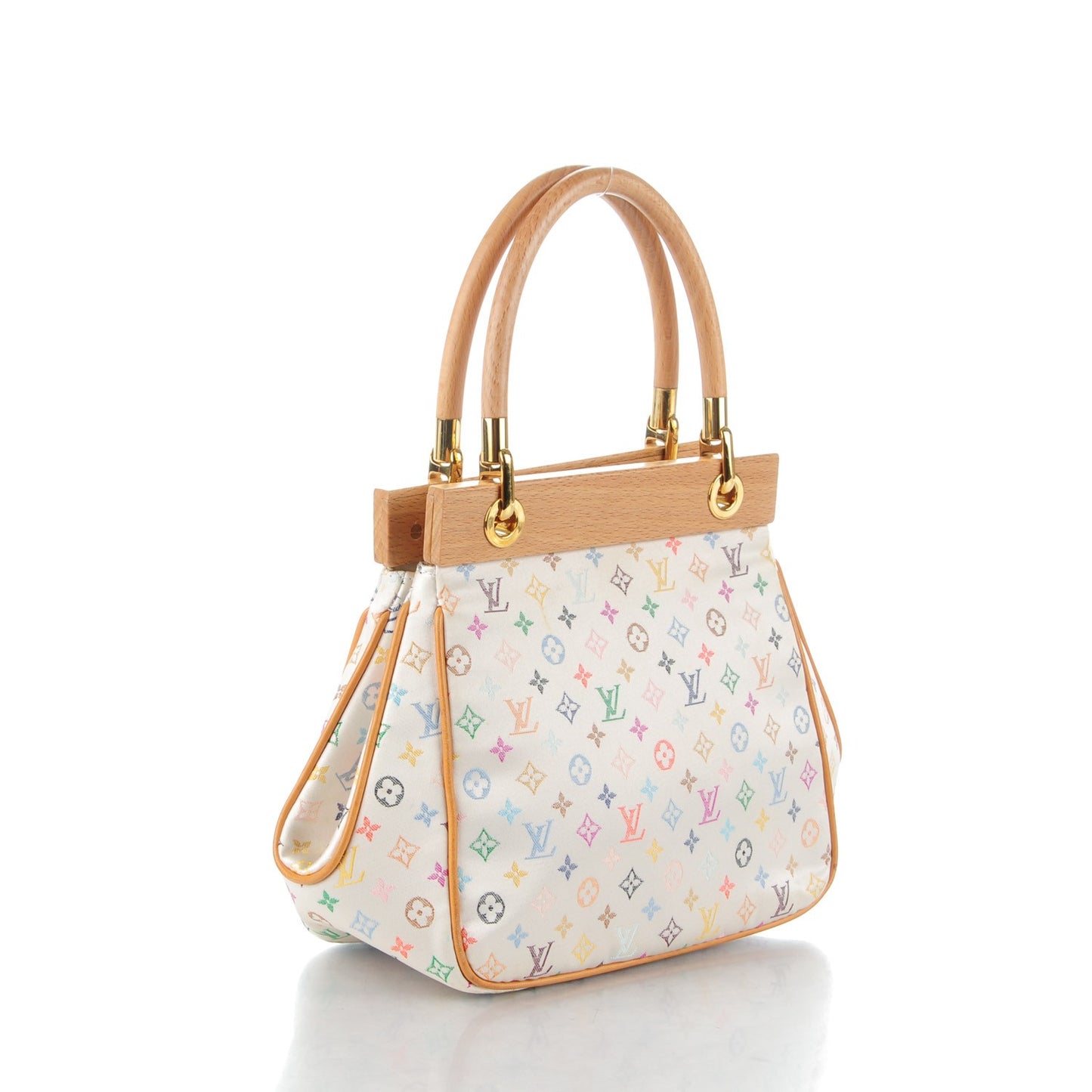 Silk Satin Monogram Multicolor Abelia White