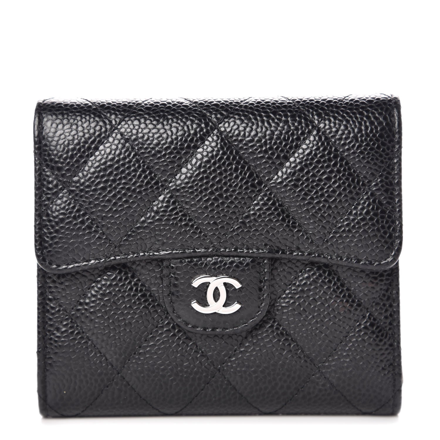 Chanel Caviar Quilted Compact Flap Wallet Black 1 of 9