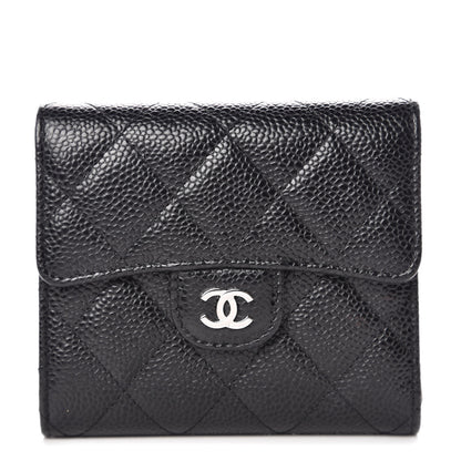 Chanel Caviar Quilted Compact Flap Wallet Black 1 of 9