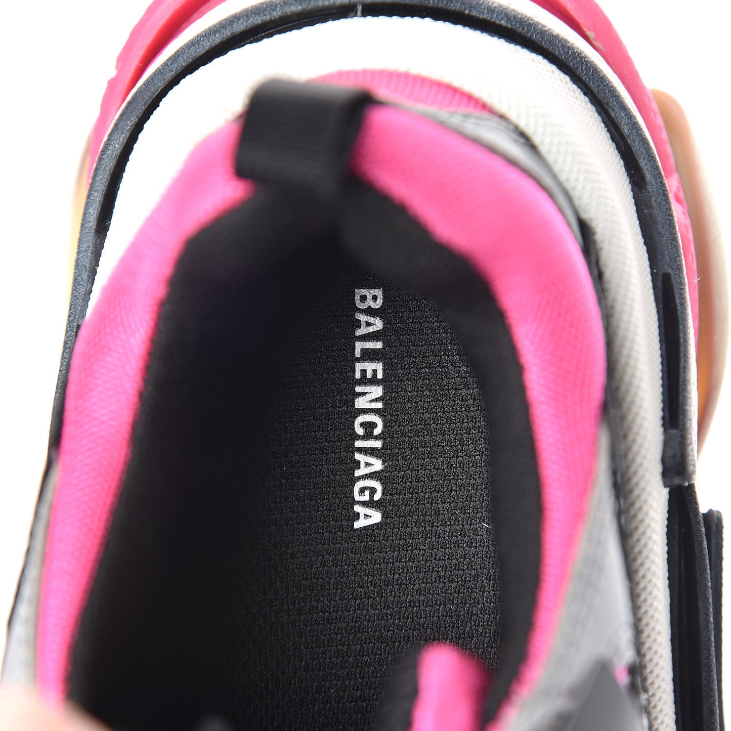 Fabric Mesh Womens Triple S Sneakers 35 Fluo Pink Grey White