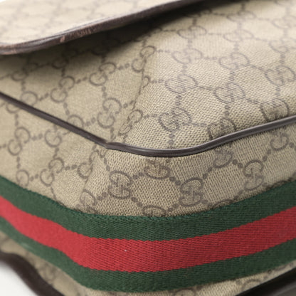 Gucci GG Plus Monogram Web Large Flap Messenger Bag Beige Dark Brown 9 of 18