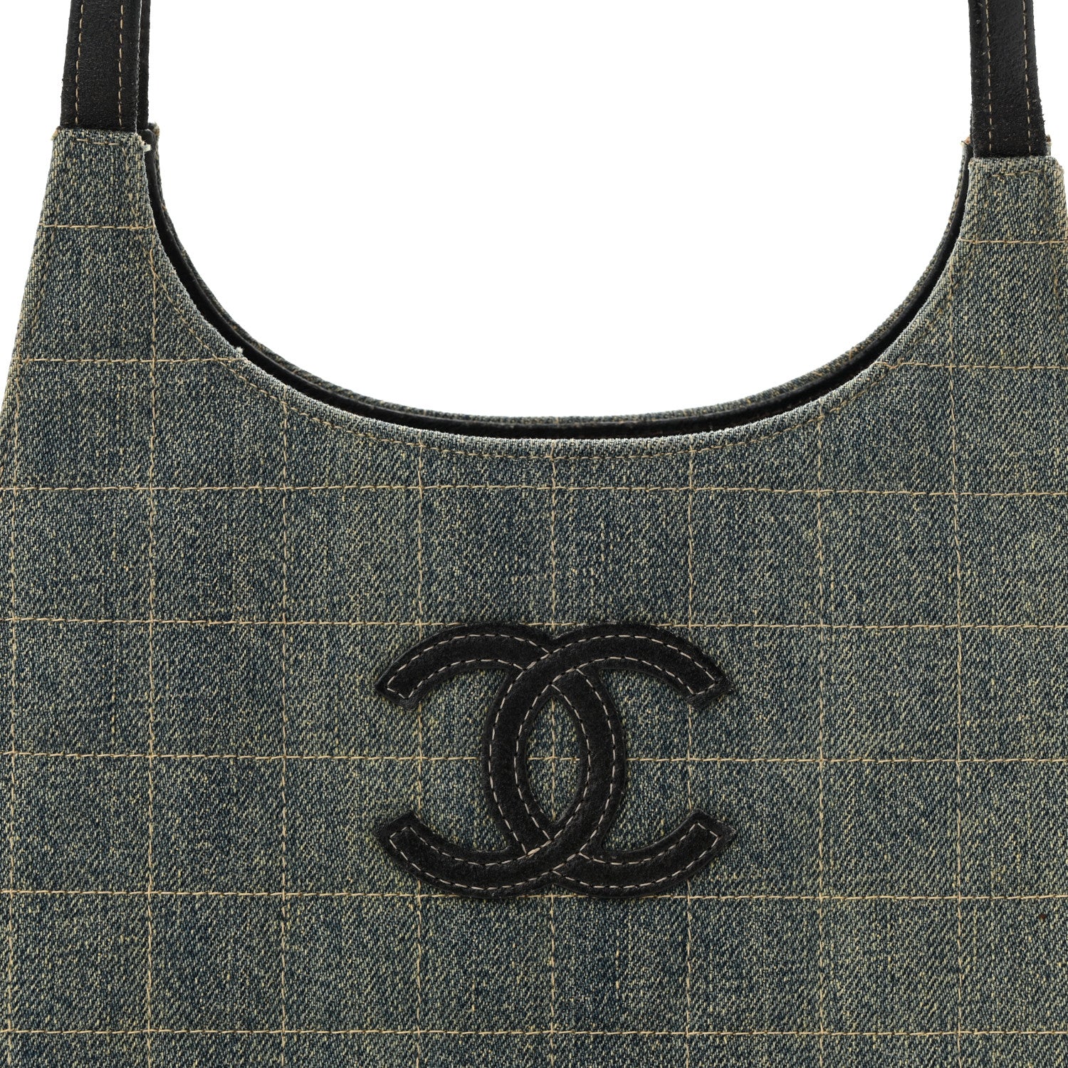 Chanel Denim Quilted CC Chocolate Bar Shoulder Bag Blue 8 of 10