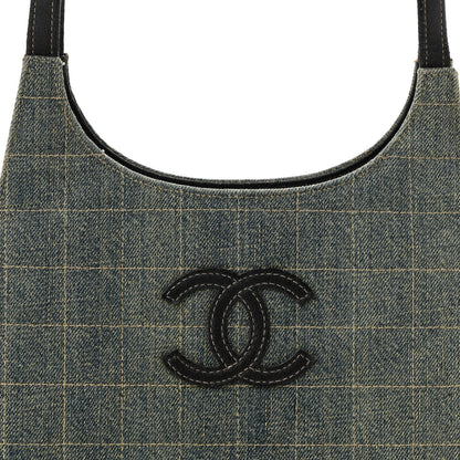 Chanel Denim Quilted CC Chocolate Bar Shoulder Bag Blue 8 of 10