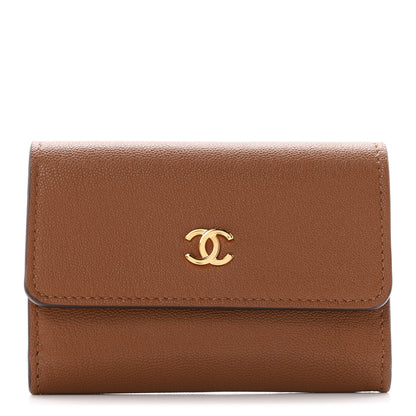 Chanel Goatskin CC Flap Card Holder Brown 1 of 9