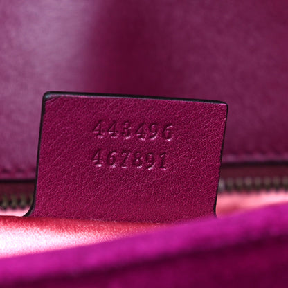 Gucci Velvet Matelasse Loved Embroidered Medium GG Marmont Shoulder Bag Fuchsia Violet Cyclamen 7 of 10