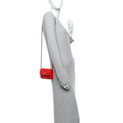 Chanel Jersey Quilted Micro Mini Flap Red 2 of 10