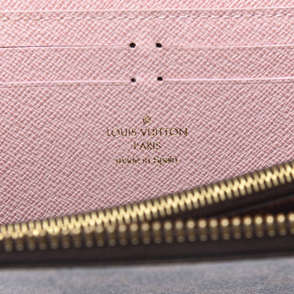Louis Vuitton Damier Ebene Clemence Wallet Rose Ballerine 6 of 8