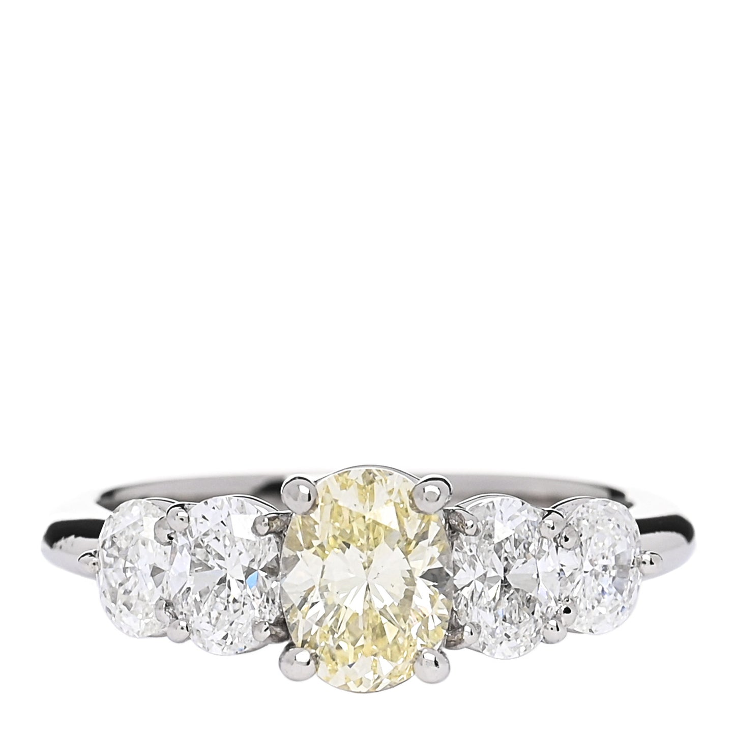Platinum Yellow Diamond 1.71ctw Five Stone Ring 51 5.75