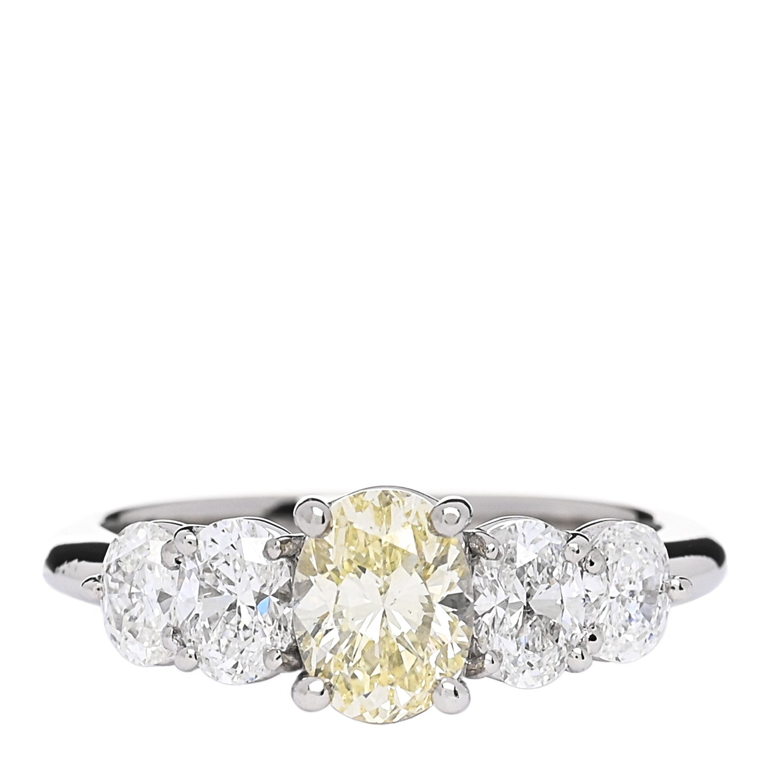 Parker & West by FASHIONPHILE Platinum Yellow Diamond 1.71ctw Five Stone Ring 51 5.75 1 of 10