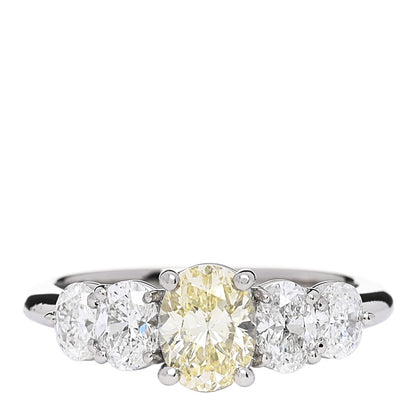 Parker & West by FASHIONPHILE Platinum Yellow Diamond 1.71ctw Five Stone Ring 51 5.75 1 of 10