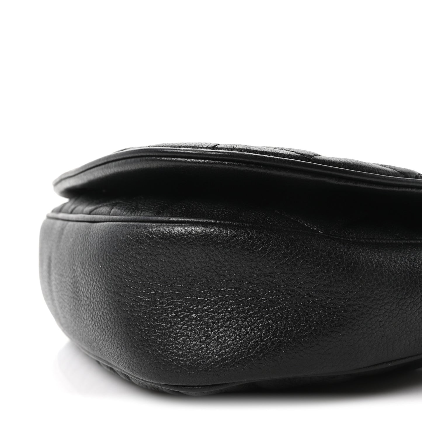 Calfskin Quilted Casual Pocket Messenger Flap Black