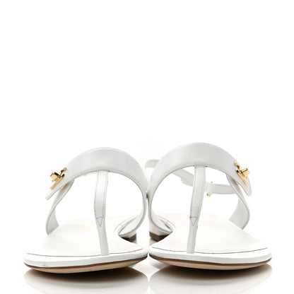 Chanel Lambskin CC Thong Sandals 38 White 2 of 8