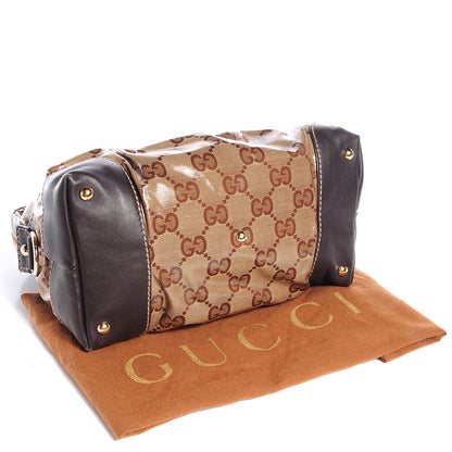 Gucci Crystal Monogram Mix Medium Boston Brown 4 of 9