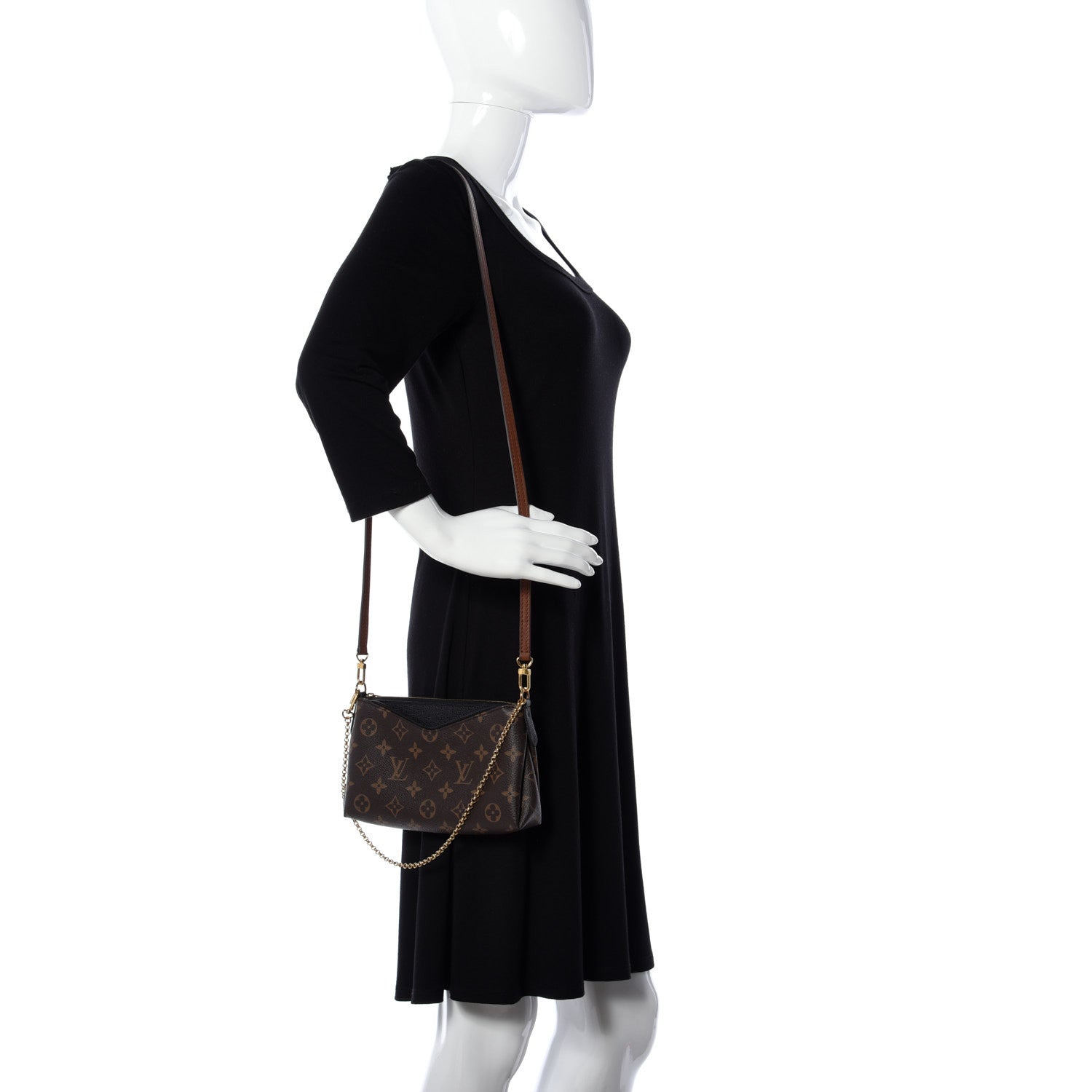 Louis Vuitton Monogram Pallas Clutch Black 2 of 10