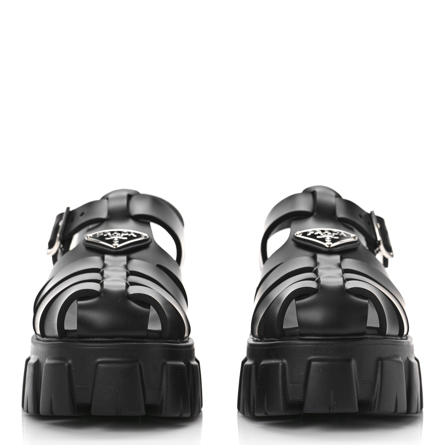 Foam Rubber Triangle Logo Monolith 55mm Cage Sandals 36 Black