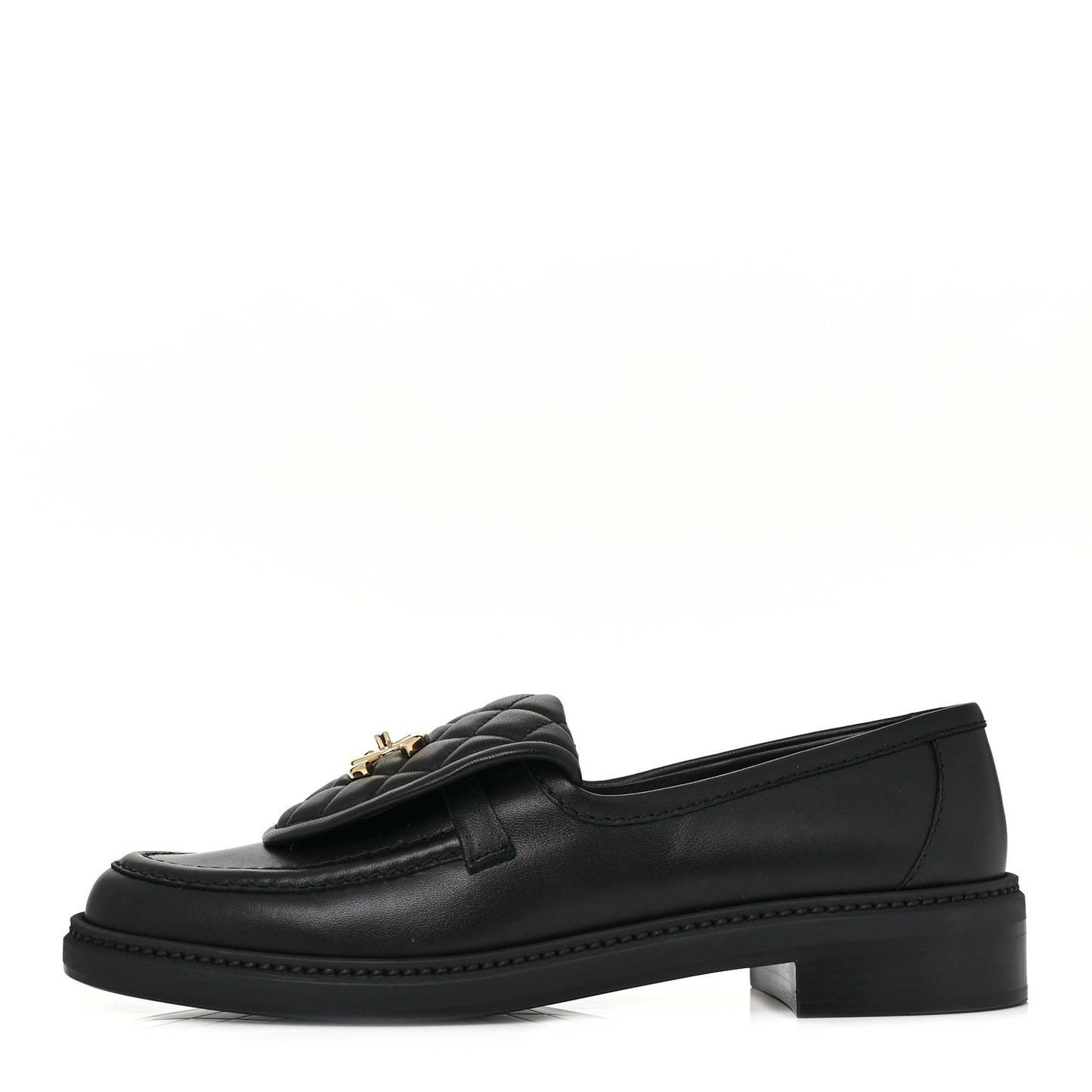 Lambskin Quilted CC Turnlock Loafers 39.5 Black