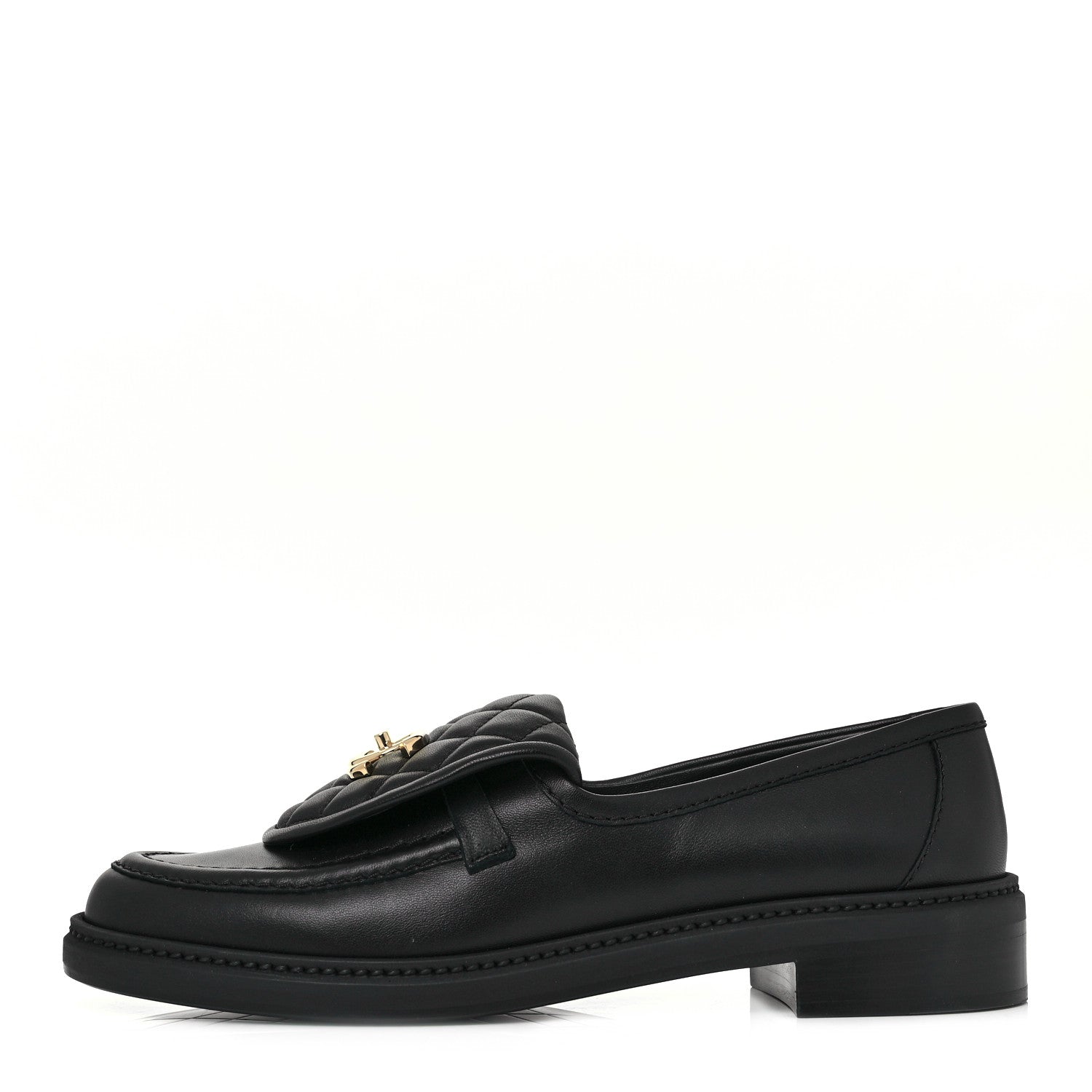 Chanel Lambskin Quilted CC Turnlock Loafers 39.5 Black 1 of 9