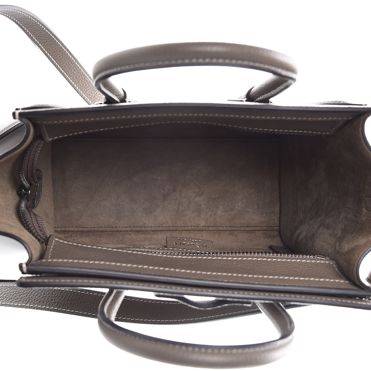 Celine Drummed Calfskin Nano Luggage Souris 4 of 8