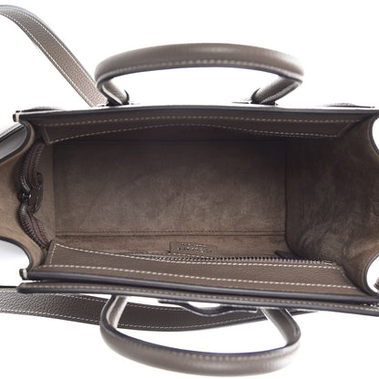 Celine Drummed Calfskin Nano Luggage Souris 4 of 8