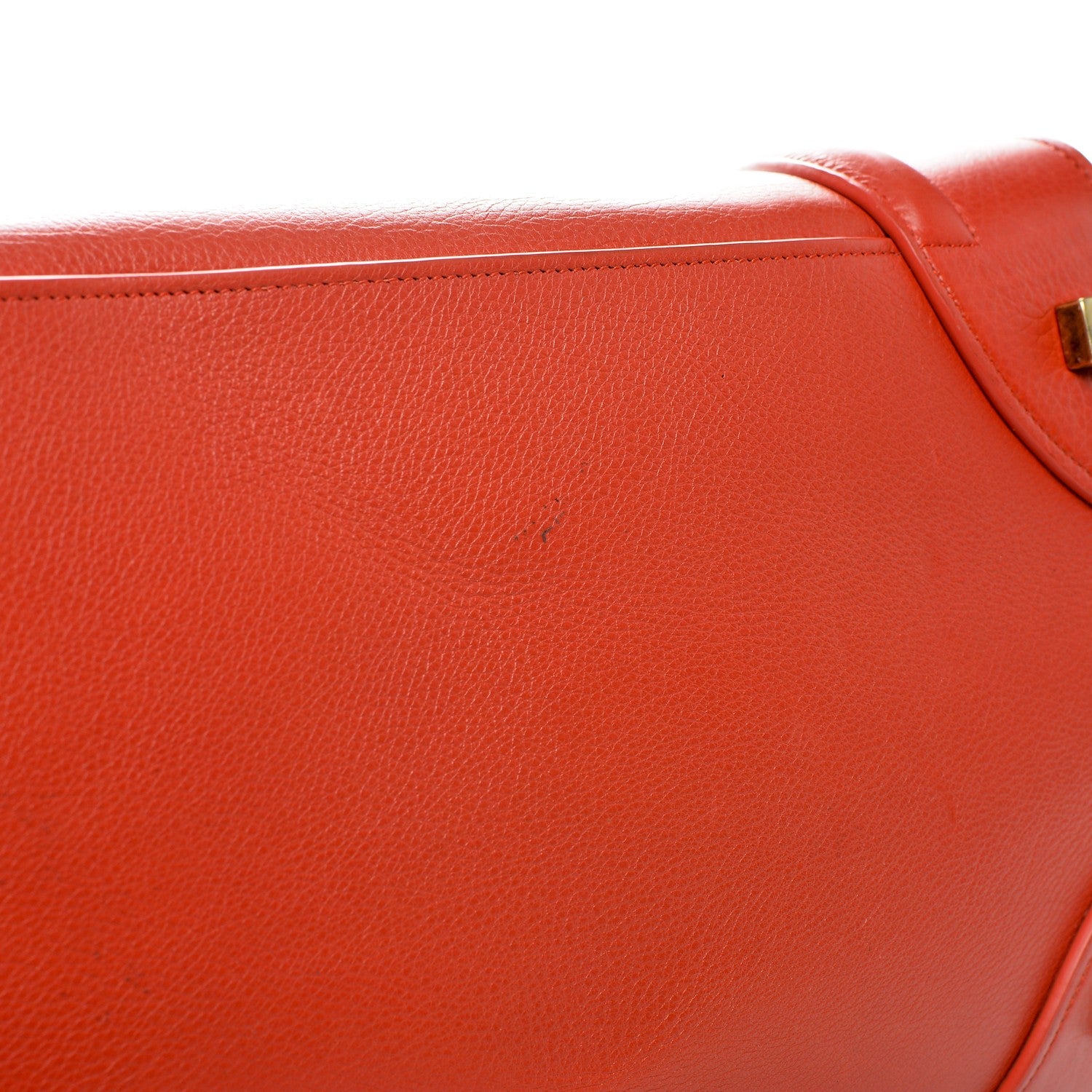 Celine Drummed Calfskin Mini Luggage Coquelicot 11 of 14