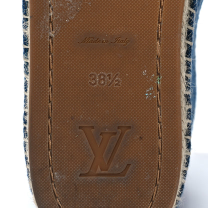 Louis Vuitton Monogram Denim Starboard Espadrille Flats 38.5 Blue 6 of 8