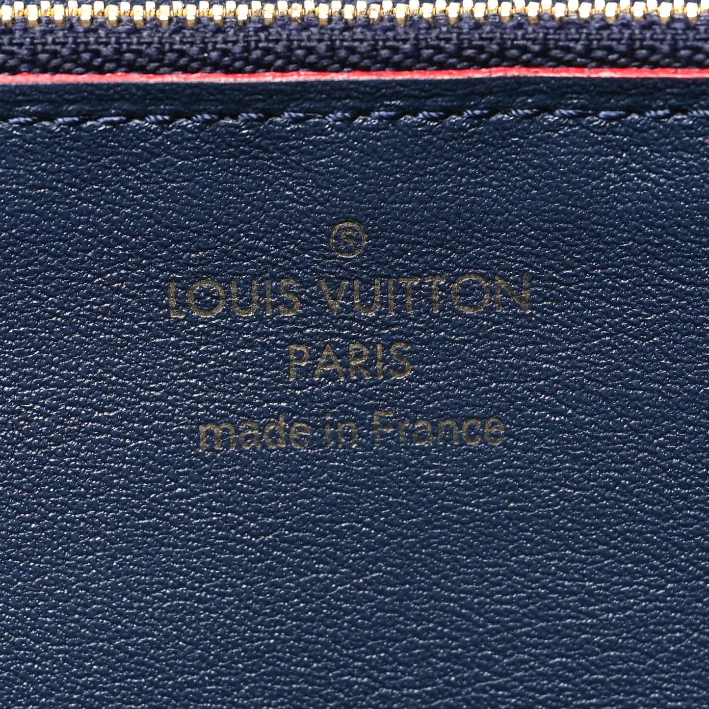 Taurillon Capucines Wallet Marine Rouge