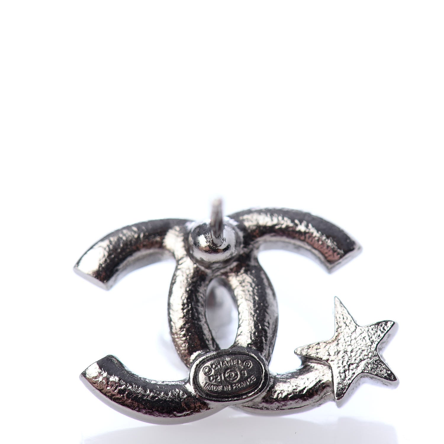 Chanel Crystal CC Starfall Earrings Silver 4 of 4