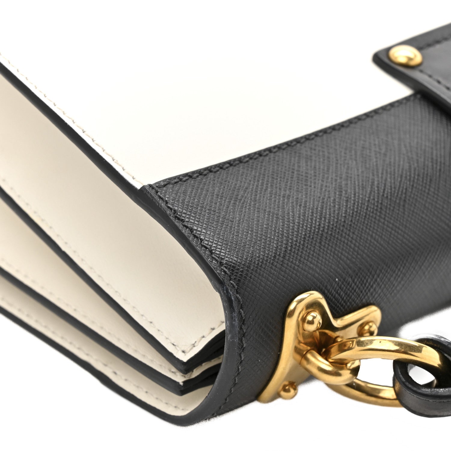 Prada City Calf Saffiano Cahier Bag Talco Black 11 of 11