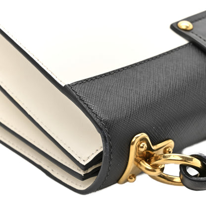 Prada City Calf Saffiano Cahier Bag Talco Black 11 of 11