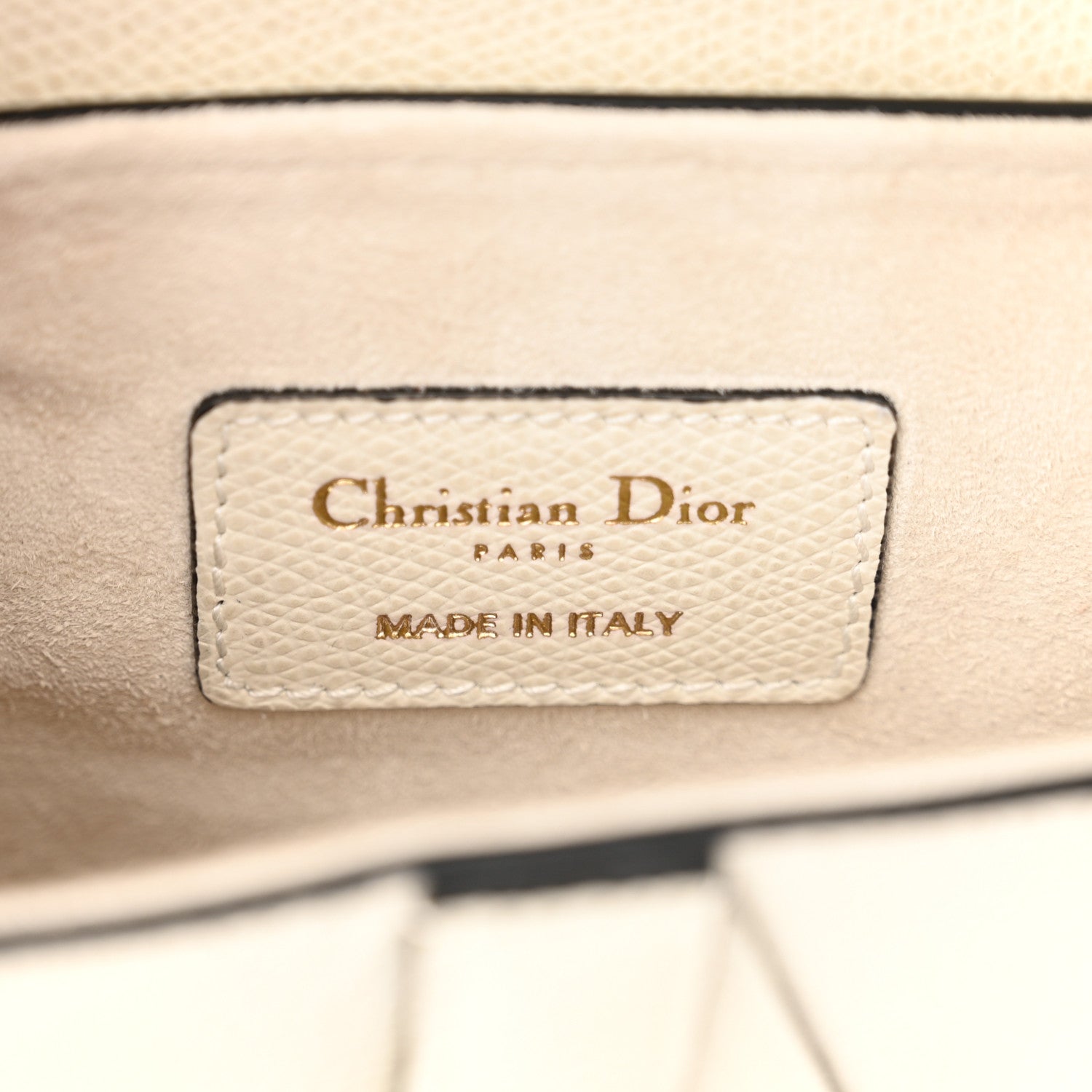 Christian Dior Grained Calfskin Mini Saddle Bag White 6 of 13