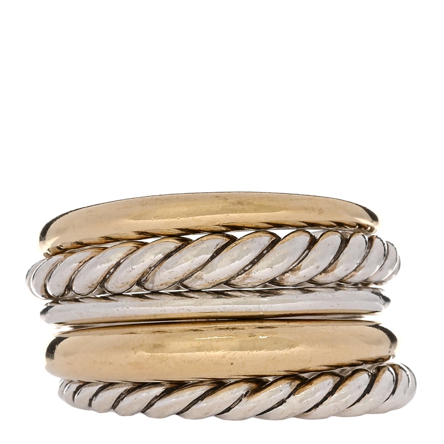Sterling Silver 18K Yellow Gold Wide Pure Form Ring 54 7
