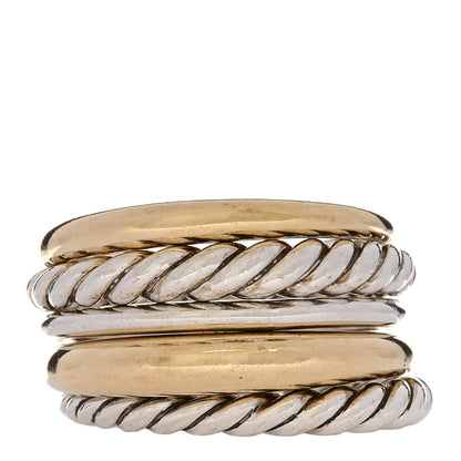 David Yurman Sterling Silver 18K Yellow Gold Wide Pure Form Ring 54 7 1 of 4