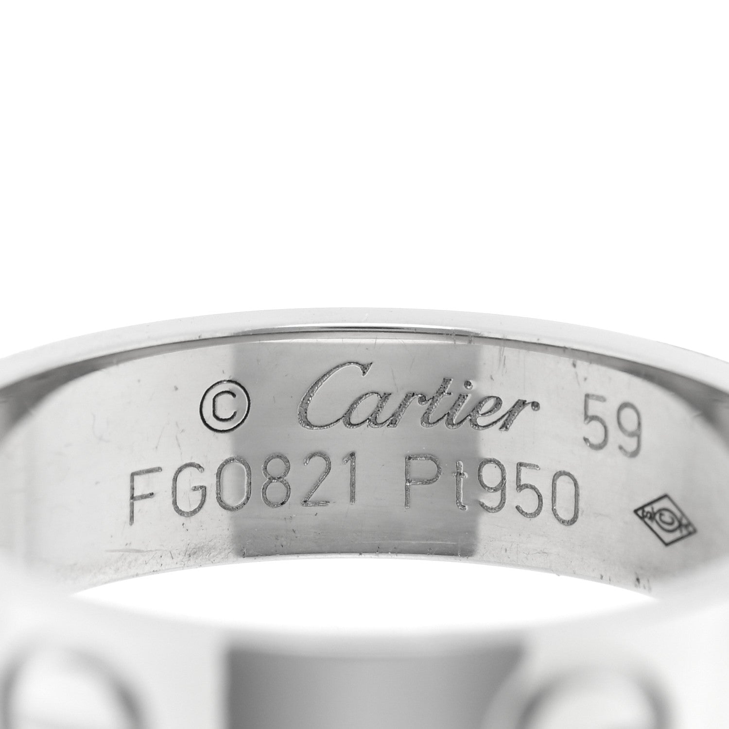 Cartier Platinum 5.5mm LOVE Ring 59 8.75 4 of 5