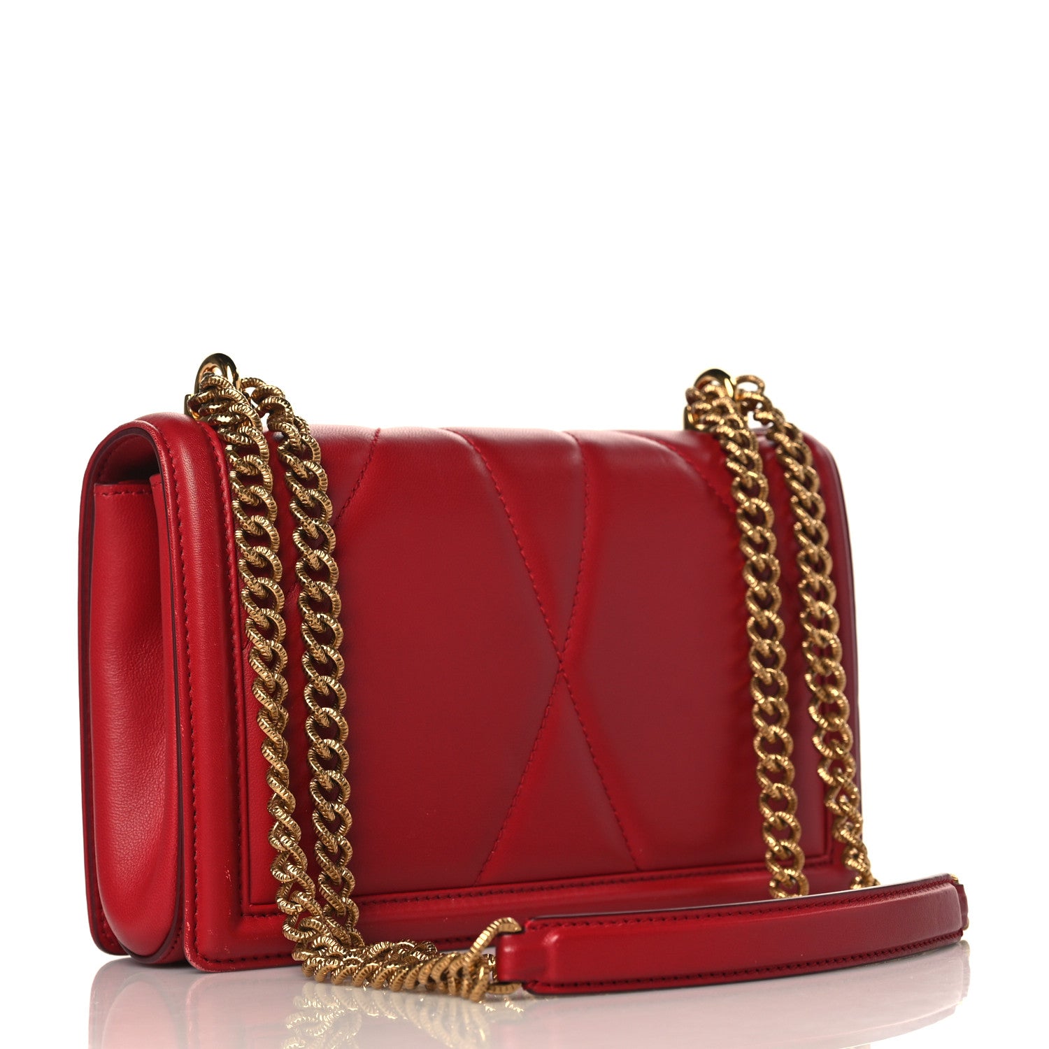 Dolce & Gabbana Calfskin Medium Devotion Crossbody Bag Red 3 of 8
