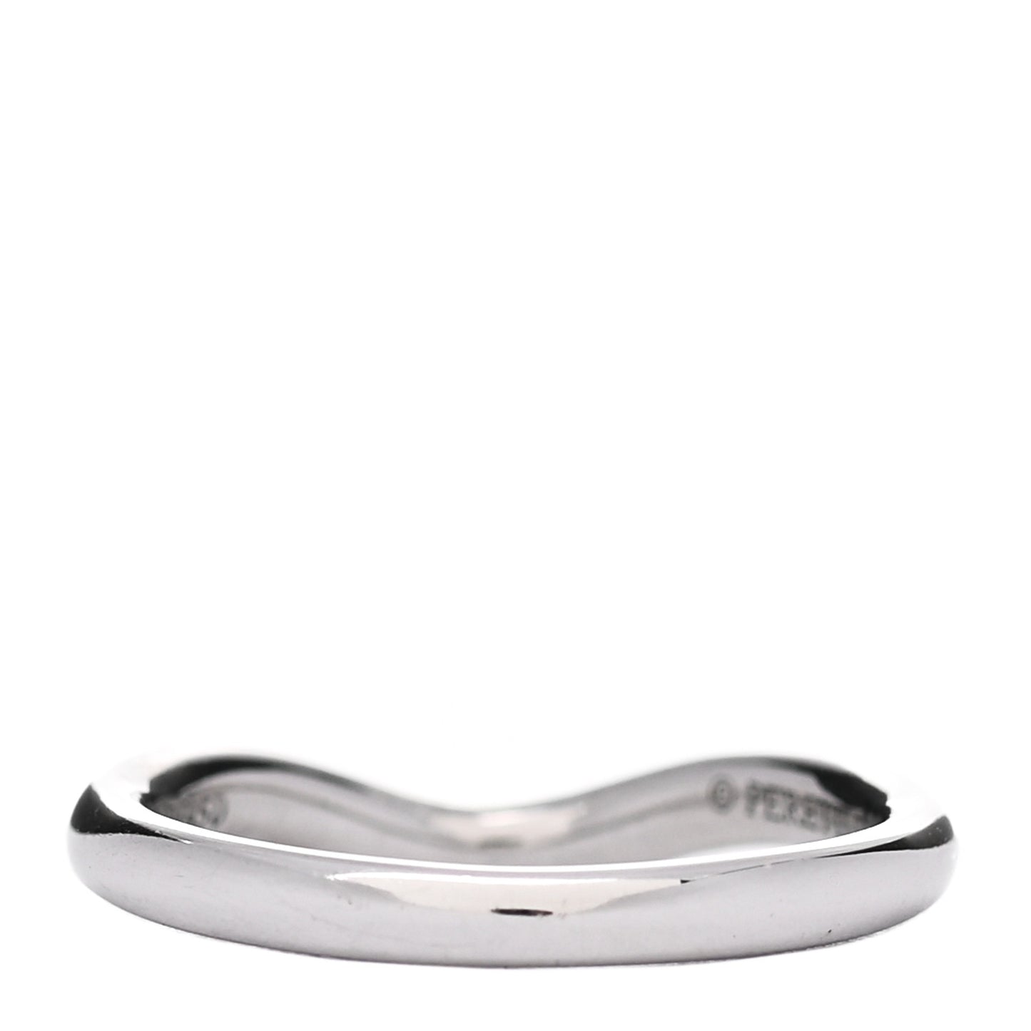 Platinum Diamond Elsa Peretti Curved Wedding Band Ring 45 3.25