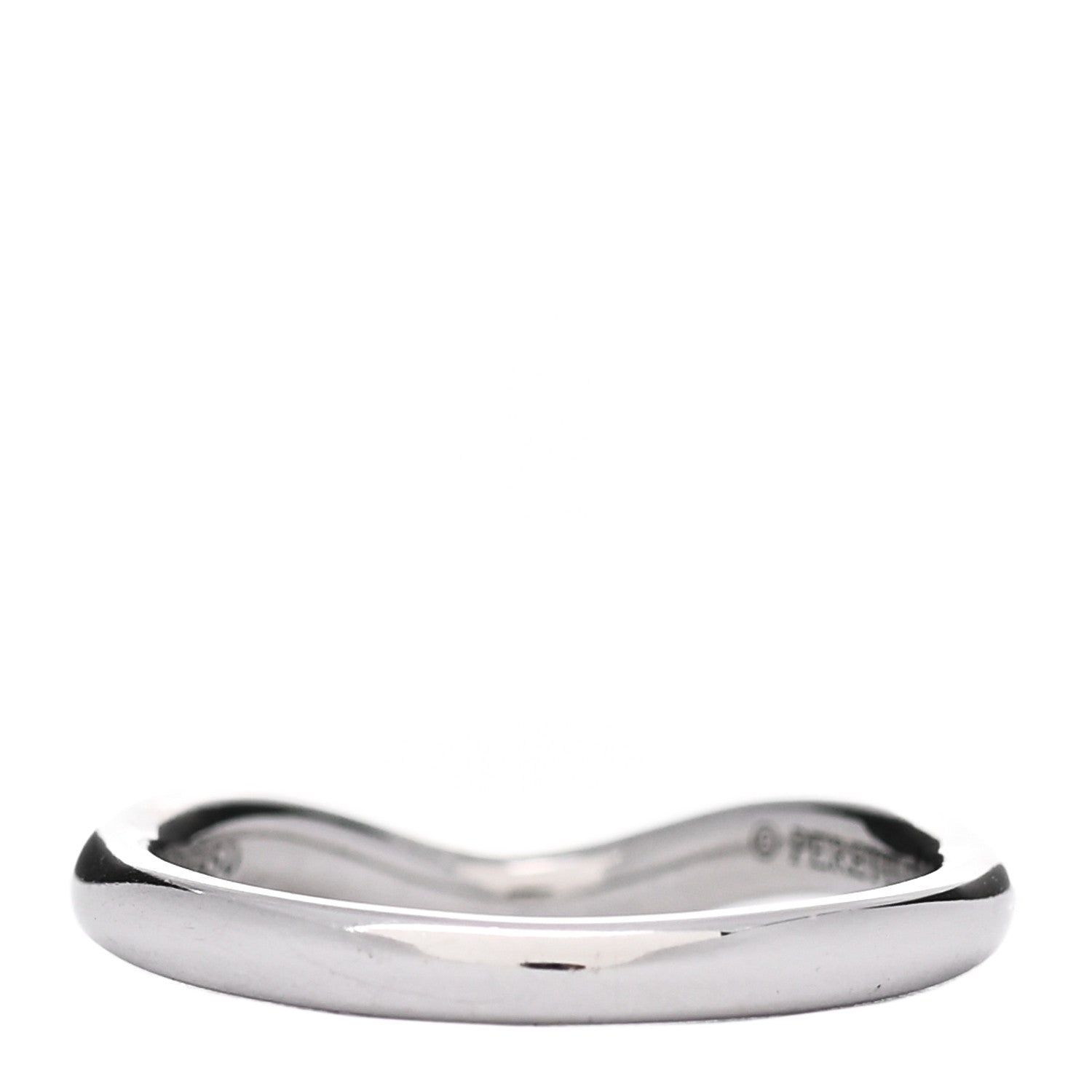 Tiffany Platinum Diamond Elsa Peretti Curved Wedding Band Ring 45 3.25 3 of 5