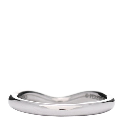 Tiffany Platinum Diamond Elsa Peretti Curved Wedding Band Ring 45 3.25 3 of 5