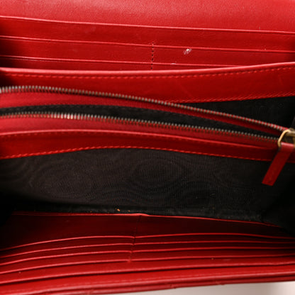Gucci Calfskin Matelasse GG Marmont Chain Wallet Hibiscus Red 7 of 11