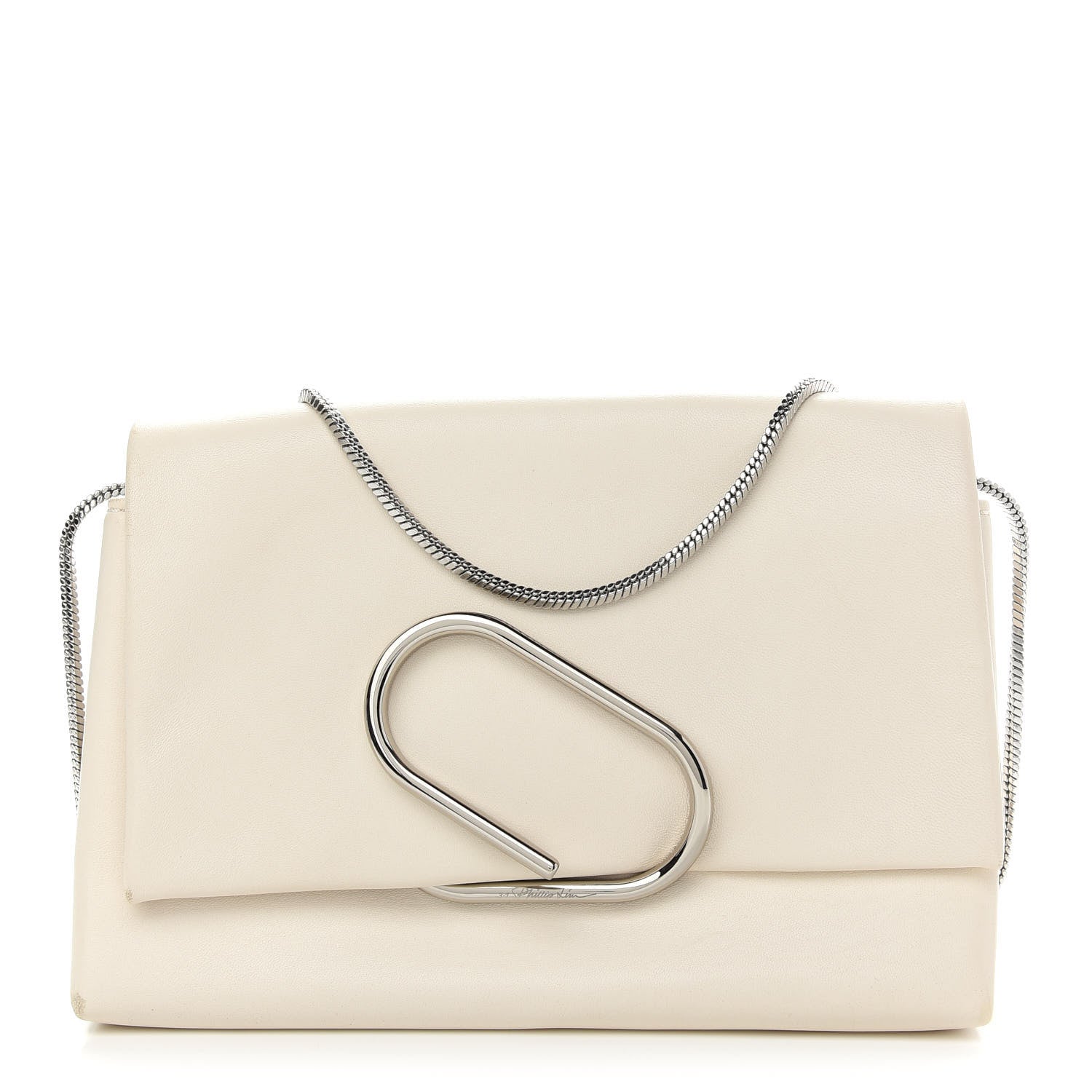 3.1 Phillip Lim Calfskin Alix Soft Flap Clutch White 1 of 9
