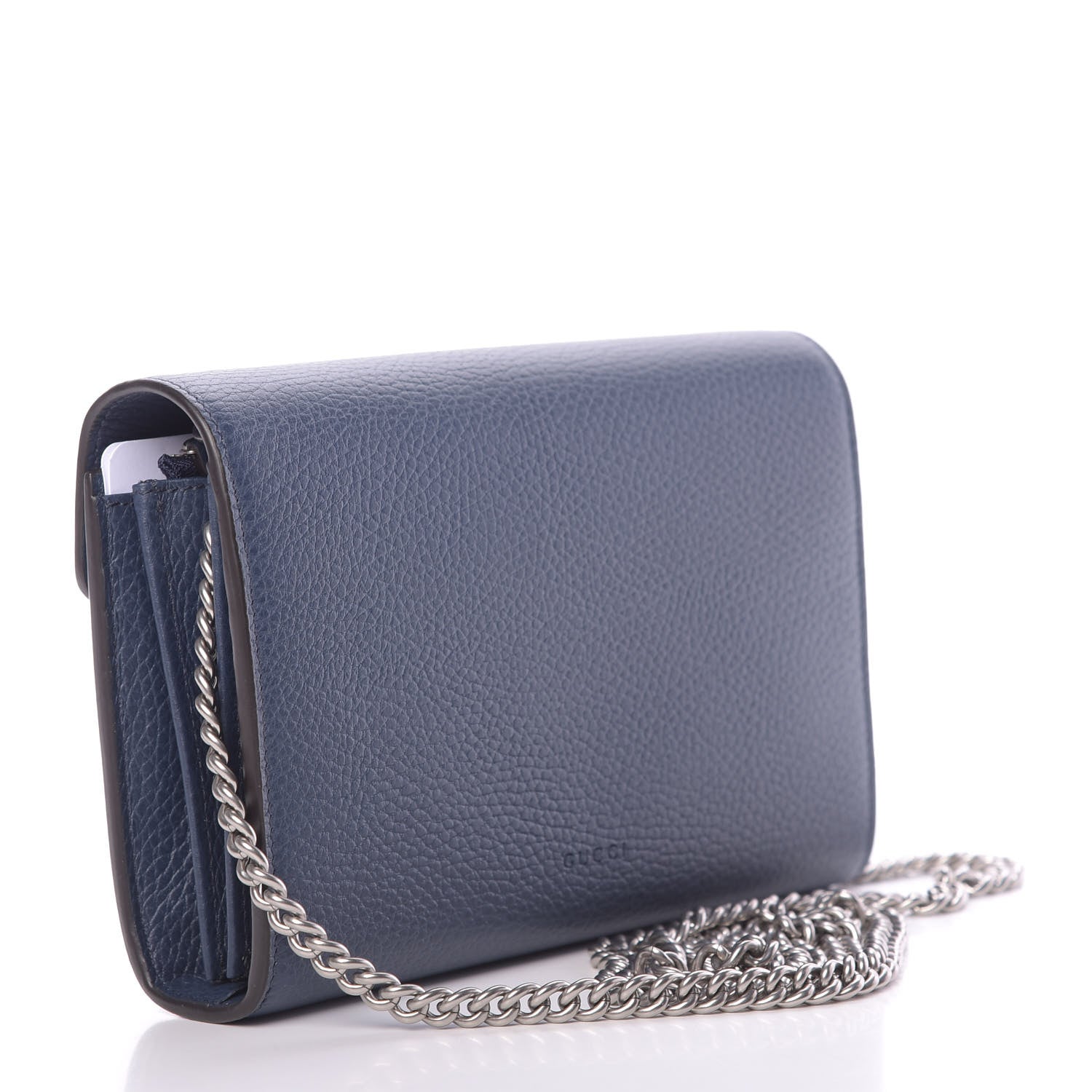 Gucci Dollar Calfskin Crystal Mini Dionysus Chain Wallet Blue Agata Black Diamond 3 of 10