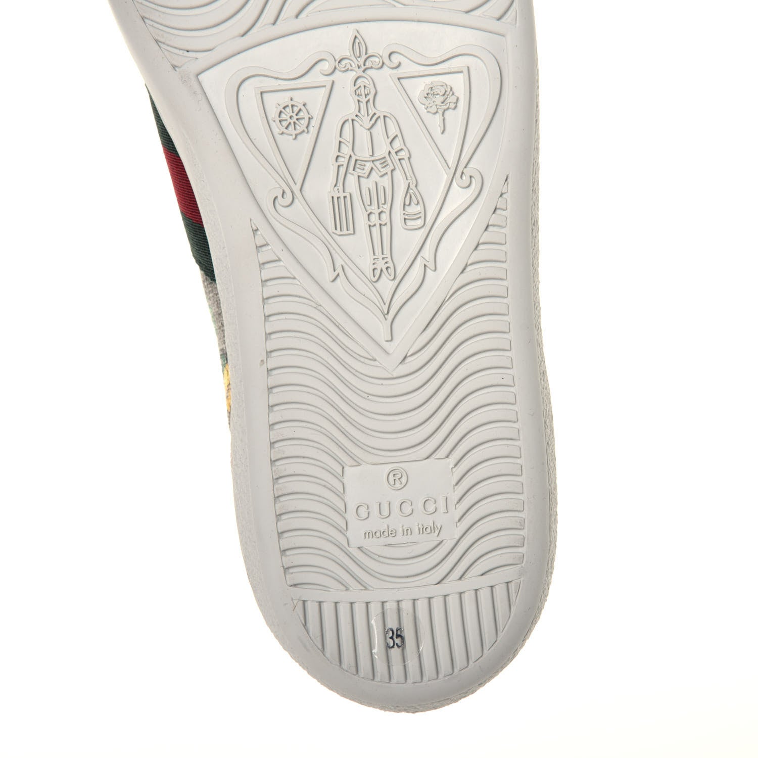 Gucci GG Supreme Monogram Flora Web Womens Ace Sneakers 35 Beige Multicolor Rosso 6 of 8