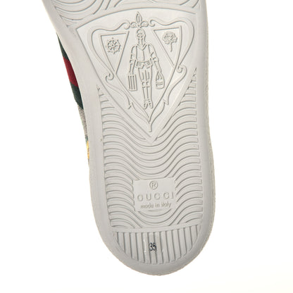 Gucci GG Supreme Monogram Flora Web Womens Ace Sneakers 35 Beige Multicolor Rosso 6 of 8