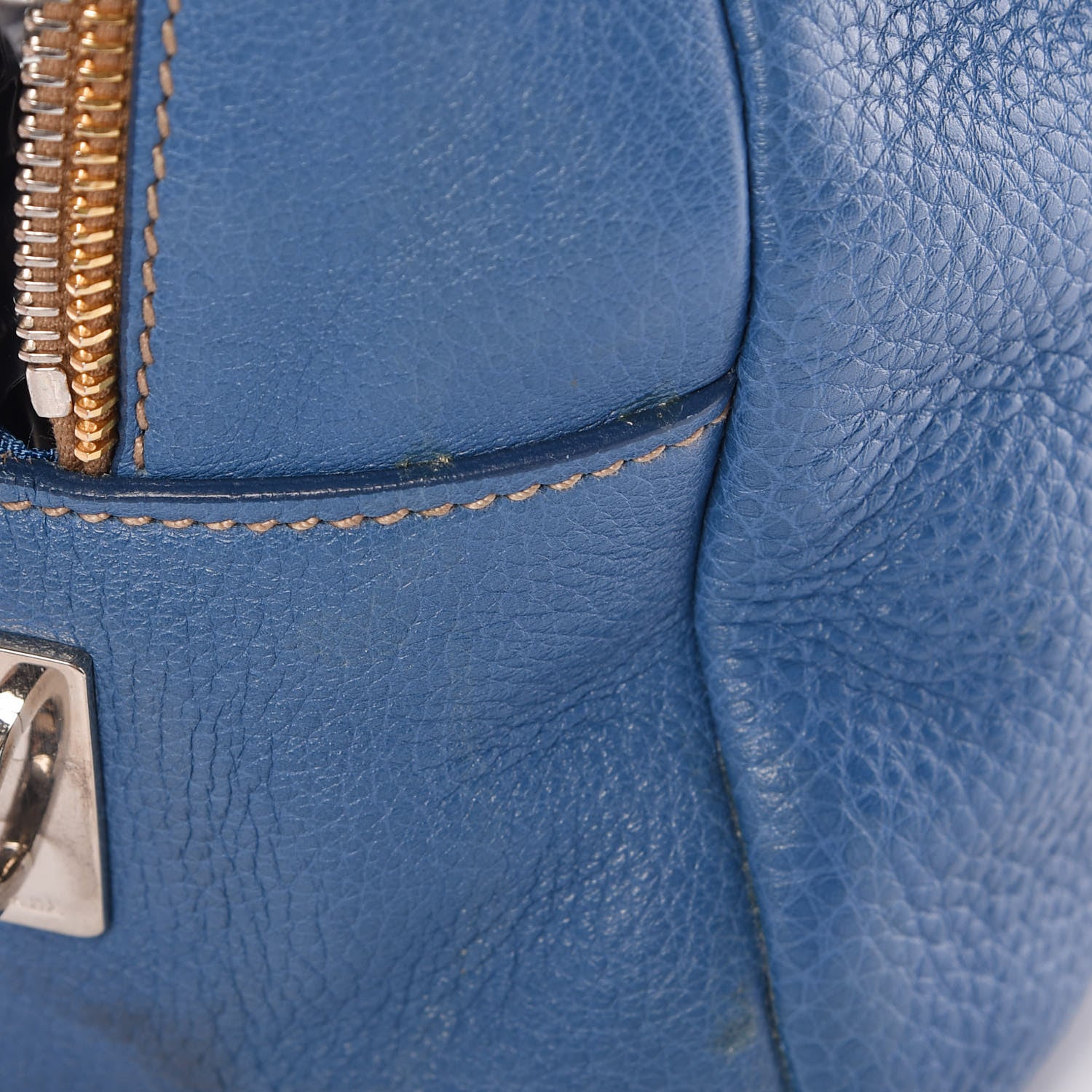 Prada Vitello Daino Dome Satchel Cobalto 15 of 15