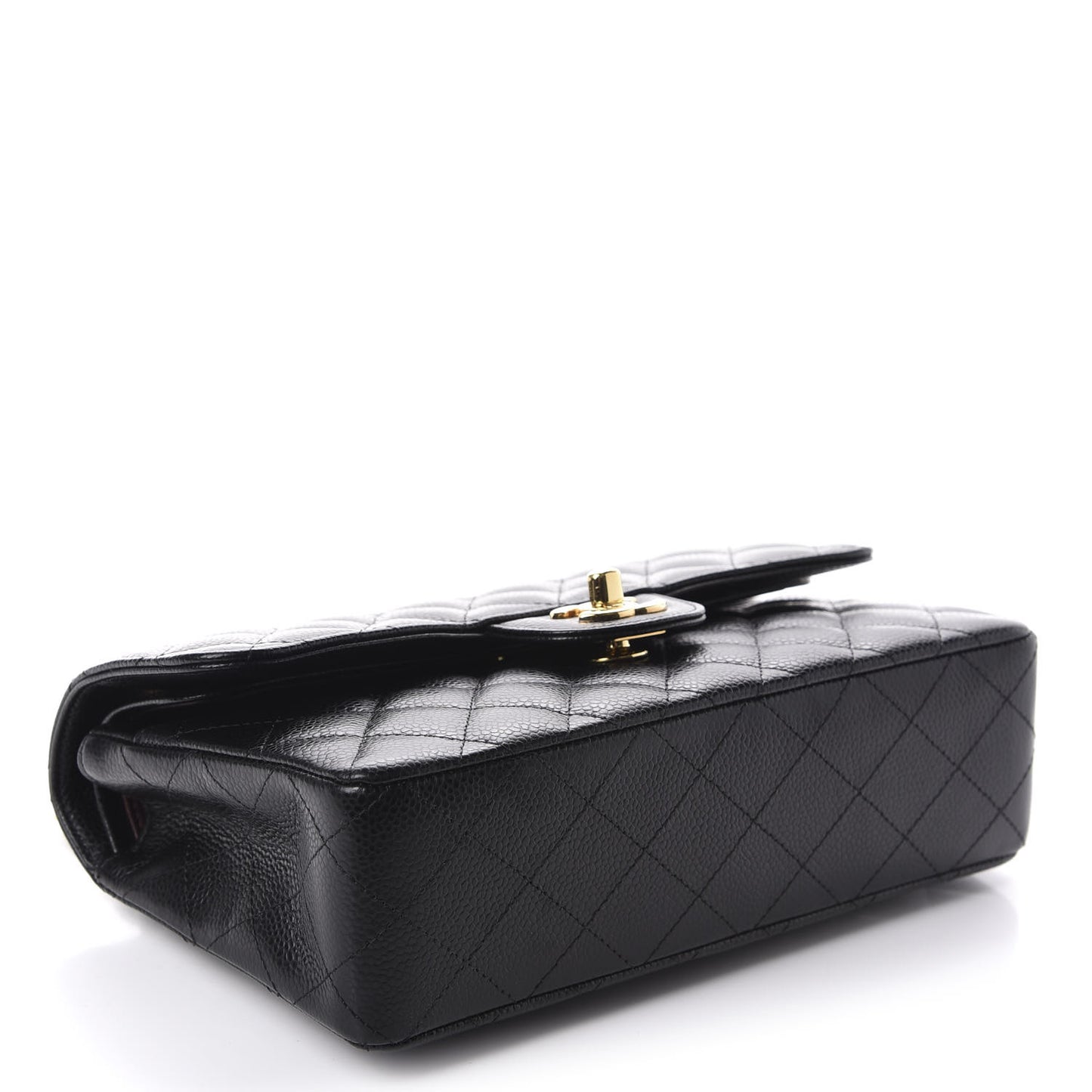 Caviar Quilted Small Double Flap Black