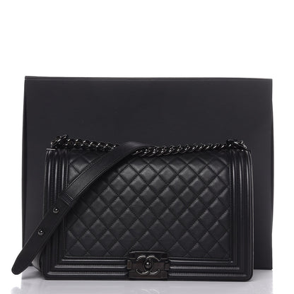 Chanel Calfskin Quilted New Medium Boy Flap So Black 8 of 8