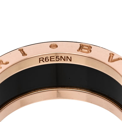 Bulgari 18K Rose Gold Black Ceramic B.Zero1 Two-Band Ring 58 8.25 5 of 6